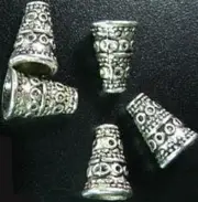 100 Pcs Tibetan Silver crafted Cone Cord End for Jewelry Making