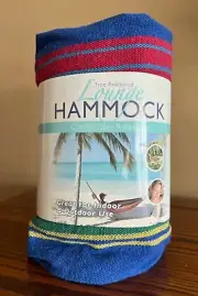Blue Star Tree Anchored Lounge Hammock Red Blue Yellow Green Striped Cloth NEW