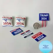 Dollhouse Diggs Miniature Trump Lot Lawn Sign 2024 Posters Mini Prints Pillows