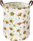 Kids Laundry Hamper,Collapsible Canvas Waterproof Bee Storage Bin for Kids, Nurs