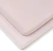 Clair de Lune 2 Pack Fitted Jersey Cotton Cot Sheets 60 x 120 cm (Pink)