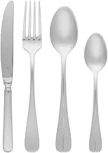 Tablekraft Solid Bogart Complete Boxed Cutlery 24-Pieces Set,Silver