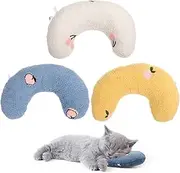 Yardwe 3 Pack Calming Cat Bed for Indoor Cats Neck Support Pillow Soft Comfortable Sleeping Mat