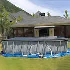 Square Pool Cover 304x205cm For Swimming Pool 210D Oxford Dustproof Rainproof