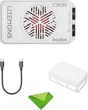 Godox C30BI Litemons LED Light Panel 30W CCT 2800K-6500K Lithium Battery CRI:94 TLCI:96 Dual Dials, Quiet, Portable, USB-C Charging, Includes Light Body, Collapsible Diffusion Dome, Charging Cable