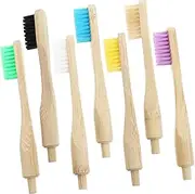 FOMIYES 7 Pack Bamboo Nylon Toothbrush Heads Replaceable Travel Toothbrush Replacement Heads