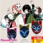 Demon Slayer Mask LED Halloween Japanese Anime Fox Mask Costume Accessory