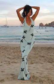 Chasing Heaven Knit Maxi Dress Mint