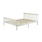 Design Square Wooden Timber Solid Pine Queen Size Bed Frame - White/Natural