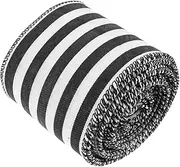 VERDANVERSE Farmhouse Theme Stripe Edge Ribbon Wide Yards Long for Present Wrapping DIY Crafts and Home Decor Flexible and Versatile Decorative Strap