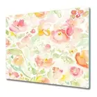 Glass Chopping Board Utensil Board Watercolour hand painted flowers rainbow