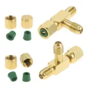 2 Pcs Quick Coupler Access Tee, 1/4'' Valves Core Tee Adapter with Swivel Con...