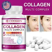 120pcs Collagen - Skin Health -Hydrolyzed Protein Peptides,Type I, II, III, V, X
