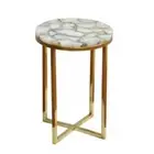 12x12 Natural White Agate Coffee Table Slab, Agate Console Sofa Side Home Decor