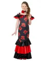 Flamenco Girl Costume Spanish Dancer Latin Spain Senorita Rumba Mexican Dress