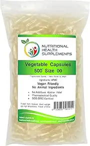 500 Size 00 HPMC Empty Clear Veggie Caps Vegetable Capsules Vegetarian Vegan Pill