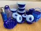 Tupperware 22 in 1 Royale Blue Dinnerware Set & That's A Bowl Set 5Pcs