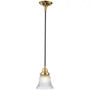 Period Brass Cable Pendants Lights Clear Killara Glassware Zipper Traditional Lighting