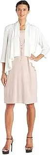 [R&M Richards] Women's Size 2 Piece Mesh Panel Beaded Neck Jacket Dress Plus