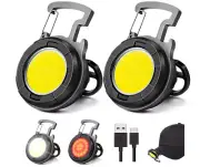 2 Mini COB/LED Flashlight Bright Rechargeable Keychain Flashlight bottle opener