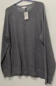 Peter Millar Sweater Mens X-Large Pullover Gale Gray Cotton/Merino Wool NWT