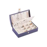 Portable Simple Earring Jewelry Box Small Earring Ring Multifunctional Jewelry Storage Box Suitable for Travel-Blue