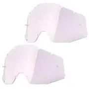 2x 100% Strata Accuri Tear OFF LENS ANTI FOG SCRATCH Clear Motocross Enduro MTB