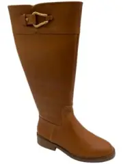 Vince Camuto Wide Calf Leather Riding Boots Andalian Golden Walnut