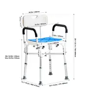 Shower Chair Seat Adjustable Height Bench Bath Chair for Elderly Disabled Shower Chair for Inside Shower Bathtub 400/350lb CrossBar 400 lbs