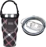 Spill Splash Proof Lid for Yeti,Rtic & Ozark Trail Tumbler (30Oz Lid + Black Hol