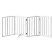 Alopet Wooden Pet Gate Dog Fence 189x80cm 4 Panels Safety Stair Barrier Security Door