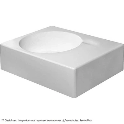 Duravit 0684600011 Scola 24 1/4 Wall Mount Bathroom Sink Bowl on Left Side