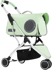 Pet Stroller Outdoor Pet Stroller for Walking Cats and Puppies, Foldable Detachable Stroller for Dogs and Cats to Go Out Small Pet Stroller(Green)