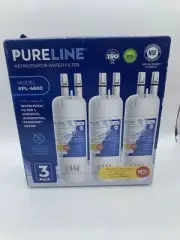 3 Pk Pureline PL-4600 Refrigerator Water Filter Cartridge Replacement 200 Gal YV