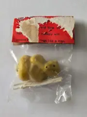 Vintage Trick Smoking Monkey with Cigarettes Toy Yellow
