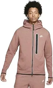 [Nike] Sportswear Tech Fleece Men's Full-Zip Hoodie (X-Large, Redstone/Heather)
