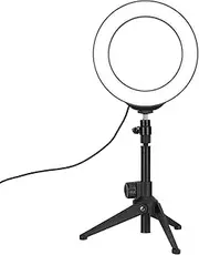 LED Live Selfie Ring Fill Light Tripod Set,3200K-6500K 26LM 40 LED Bead/3 Color Lighting Adjustable Brightness Stepless Dimming,360° Rotate Video USB Ring Fill Lamp