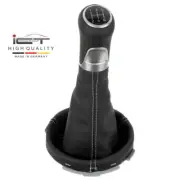 ICT gear shift knob gaiter boot for Ford Fiesta MK6 leather stitch silver B64 (for: Ford)