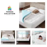 Memory Foam Mattress Topper Queen, Dual Layer 4 Inch Mattress Topper, 2" Gel ...