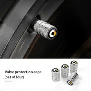 4Pcs/Lot Tire Valve Stem Caps Aluminum Dustproof Car Wheel Air Valve Covers for Smart Fortwo Forfour 451 453 Roadster Crossblade Style B Silver