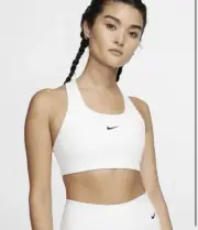 NEW Nike Dri-Fit Sports Bra Nike Swoosh Training medium support Plus 1X White