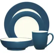 Noritake Colorwave Blue Rim 32Pc Dinnerware Set, Service for 8