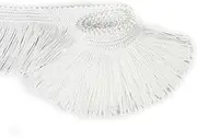 BEL AVENIR Lace Fringe Trim 13.7 Yard x 2 Inches Polyester Tassel Trim with Hand Knitting for Home Accessories DIY Decoration (Bleach, 13.7 Yard x 2 Inches)