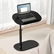 C Shaped Side Table Adjustable Height,360°Swivel & Flip Top,Sofa Side Small Coffee Table, Round End Tables,Anti-Rust Waterproof，Small Coffee C Table for livingroom/Sofa/Bed/Bathtub/Laptop, (Black)