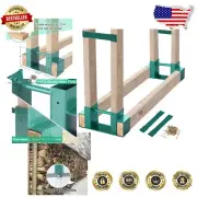 Heavy-Duty Adjustable Firewood Log Storage Rack with 2x4 Bracket Kit - Green