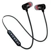 5.0 Bluetooth Earphone Sports Neckband Magnetic Wireless earphones Stereo Earbuds Music Metal Headphones With Mic For All Phones - Black