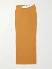 [Christopher Esber] Christopher Esber - Buckled Cutout Jersey Maxi Skirt - Tan - UK 14 UK 14 Brown