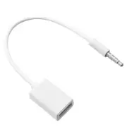 1X(3.5mm Male AUX Audio Plug Jack To USB 2.0 Female Converter Cable Cord8014
