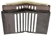 Genuine Leather Men's Bifold Wallet 8 Credit Cards Money Thin Front Pocket