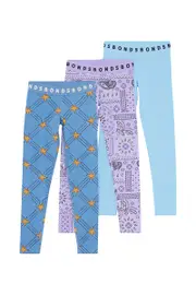 [Bonds] Bonds Girls Next Gen Legging 3 Pack Size: 4 4 Multicolor